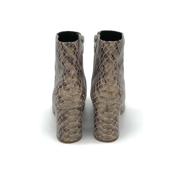 MARC FISHER Retire Snake Print Ankle Bootie Cream Brown 5 - Picture 8 of 11
